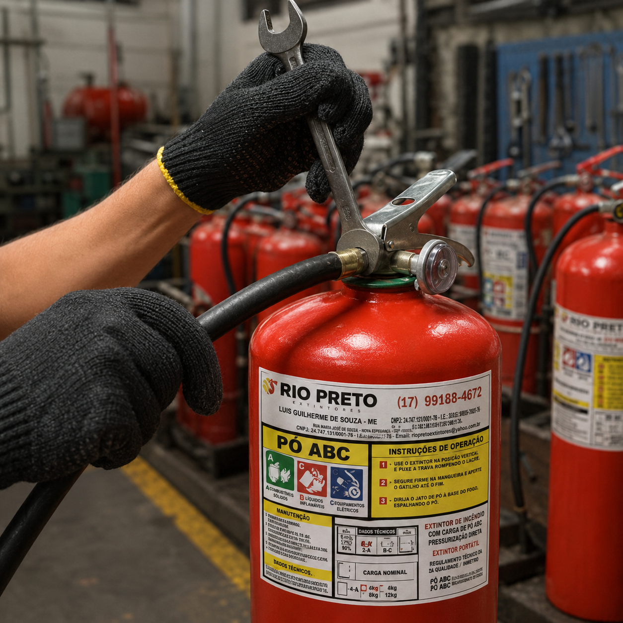 Recarga e manutenção de extintores